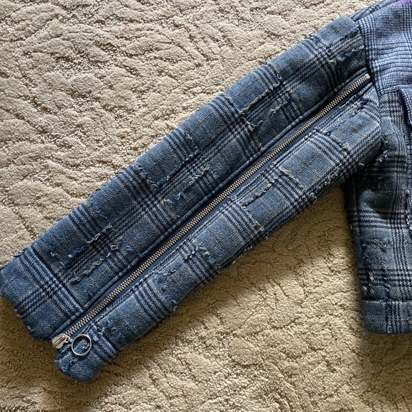 Blue and purple plaid Sherpa Bogar jacket ￼ - Picture 6 of 8